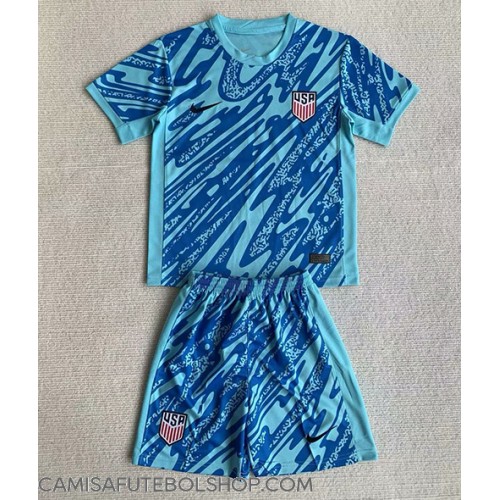 Camisa de time de futebol Estados Unidos Goleiro Replicas 2º Equipamento Infantil Copa America 2024 Manga Curta (+ Calças curtas)